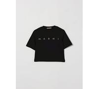 MARNI T-shirt da bambino in cotone con logo di strass e spalle scese 6 Nero
