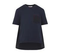 Marni - T-Shirt in Cotone con Logo Cucito a Mano - - Tops - Donna - Blu - 2XS