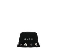 Marni - Taffeta Bucket Hat with Daisy Appliqués - - Accessories - Donna - Nero - S