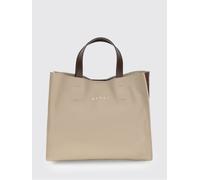 MARNI Tote bag media in pelle bicolore con doppio manico e tracolla OS Grigio
