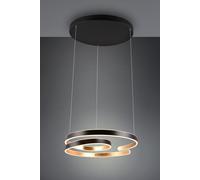 MARNIE SOSPENSIONE LED 68W 8000lm, 3000K METALLO NERO E ORO A SPIRALE DIMMERABILE CON INTERRUTTORE D. 65CM
