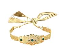 Marocco Caftano Cintura Corda a mano Catena Abito arabo Catena in vita Colore oro Algeria Bijoux da sposa(Green)