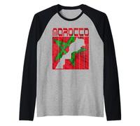 Marocco Mappa, Amo Marocco Mappa Marocco Marocco Orgoglio Marocchino Maglia con Maniche Raglan