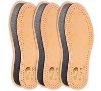 Marol Sulpo - 3 paia di solette in vera pelle traforata a carbone attivo contro i piedi traspiranti taglia 36-47 (44)