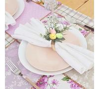 Maroo 6 Pezzi Portatovaglioli Uova di Pasqua, Portatovaglioli in Legno con Fiori di Uova Colorate, Portatovaglioli in Fattoria Decorazioni da Tavola Portatovaglioli Uovo di Pasqua con Foglie(verde)