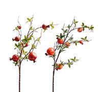 Marooma Bacche di melograno artificiali, 2 pezzi di bacche di rosa canina artificiali di melograno, fiori di melograno finti bacche di melograno, bouquet di bacche finte, stelo per la casa