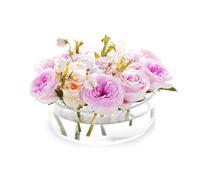 Marooma Vaso di Fiori Trasparente Centrotavola Vaso Basso Circolare in Acrilico Trasparente, Centrotavola Floreale a Cilindro Basso, Fioriera per Matrimoni Decorazione della Tavola per la Festa(#2)