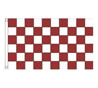 Maroon And White Check Bandiere Resistente Alle Intemperie Bandiera Colore Vivido Bandiera Da Giardino Per Cortile Portico Decorazione 3X5Ft