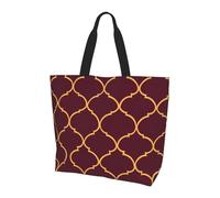 Maroon Gold Tote Bag Borse a tracolla da donna etnica astratta borse per la spesa resistente all'acqua grande borsa con tasca interna per lavoro, viaggi, scuola