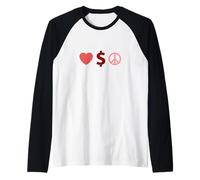 Maroon Rosso Borgogna Amore, Ricchezza, Pace Maroon Rosso Borgogna Maglia con Maniche Raglan