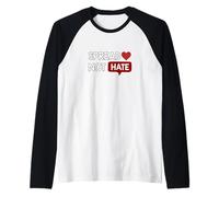 Maroon Rosso Borgogna Colore Love Not Hate Borgogna Grafica Maglia con Maniche Raglan