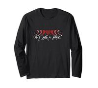 Maroon Rosso Borgogna Luna Fase Cuore - I'll Get Over It... Maglia a Manica