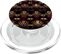 Maroon Rosso, Nero & Oro Pattern Art Deco PopSockets PopGrip per MagSafe