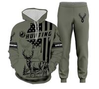 MaroYanYML Animal Deer Hunting Set Tuta da Uomo Stampata in 3D Felpa con Cappuccio Casual + Pantaloni Set 2 Pezzi Abbigliamento Uomo Moda Autunno Inverno Streetwear