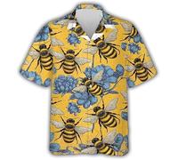 MaroYanYML Ape Floreale Goccia di Miele 3D Stampa Camicia Hawaiana