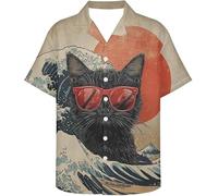 MaroYanYML Donna Uomo Onda Oceanica Camicia Hawaiana