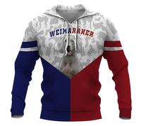 MaroYanYML Felpa con Cappuccio alla Moda Felpe con Cappuccio Stampate con Grafica 3D Tricolore Animali Cane Rottweiler Felpa Animali Domestici Weimaraner Pullover Abbigliamento Sportivo
