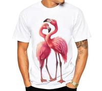 MaroYanYML Fenicotteri Uomo/Donna T-Shirt novità Stampate in 3D Uccello Grafica Streetwear Girocollo Maniche Corte Cool Beach Tops
