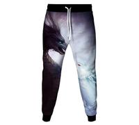 MaroYanYML Fire Ice Dragon Tattoo Pattern Donne Uomini 3D Stampato Jogger Pantaloni Streetwear Cordone Pantalone della Tuta Pantaloni con Tasca