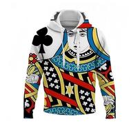 MaroYanYML Giocare a Carte Poker K A 3D Stampato Hoodie Autunno Inverno Unisex Pullover Poker Felpa Casual Manica Lunga Streetwear Suit con Tasca