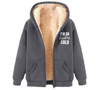 MaroYanYML I'm So Freaking Cold Cerniera Felpe con Cappuccio Donne Uomini Divertente Lettera 3D Stampato Sherpa Pelletteria Foderato Felpa Casual Winter Cardigan