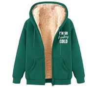 MaroYanYML I'm So Freaking Cold Cerniera Felpe con Cappuccio Donne Uomini Divertente Lettera 3D Stampato Sherpa Pelletteria Foderato Felpa Casual Winter Cardigan