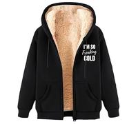 MaroYanYML I'm So Freaking Cold Cerniera Felpe con Cappuccio Donne Uomini Divertente Lettera 3D Stampato Sherpa Pelletteria Foderato Felpa Casual Winter Cardigan
