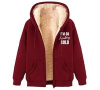 MaroYanYML I'm So Freaking Cold Cerniera Felpe con Cappuccio Donne Uomini Divertente Lettera 3D Stampato Sherpa Pelletteria Foderato Felpa Casual Winter Cardigan