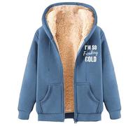 MaroYanYML I'm So Freaking Cold Cerniera Felpe con Cappuccio Donne Uomini Divertente Lettera 3D Stampato Sherpa Pelletteria Foderato Felpa Casual Winter Cardigan