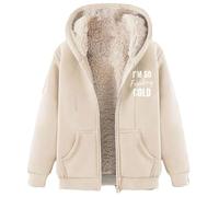 MaroYanYML I'm So Freaking Cold Cerniera Felpe con Cappuccio Donne Uomini Divertente Lettera 3D Stampato Sherpa Pelletteria Foderato Felpa Casual Winter Cardigan