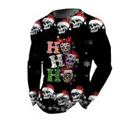 MaroYanYML Magliette grafiche Stampate con Pupazzo di Neve Moda Manica Lunga Collo Rotondo Abbigliamento Uomo Y2K Tops Maglietta Casual