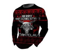 MaroYanYML Magliette grafiche Stampate con Pupazzo di Neve Moda Manica Lunga Collo Rotondo Abbigliamento Uomo Y2K Tops Maglietta Casual