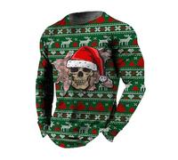 MaroYanYML Magliette grafiche Stampate con Pupazzo di Neve Moda Manica Lunga Collo Rotondo Abbigliamento Uomo Y2K Tops Maglietta Casual