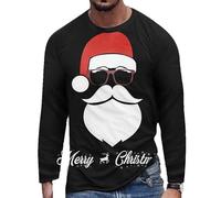MaroYanYML Moda Babbo Natale Stampato Grafica T-Shirts Trendy Manica Lunga Collo Rotondo Natale Uomo Y2K T-Shirts Tops
