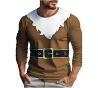 MaroYanYML Moda Uomo Y2K T-Shirt Casual a Maniche Lunghe a Girocollo con Stampa Natalizia 3D T-Shirt Grafica Streetwear Abbigliamento Uomo