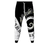MaroYanYML Piano Keys Music Notes Donne Uomini 3D Stampato Jogger Allenamento Pantalone della Tuta Casual Taglia Forte Pantaloni Lunghi