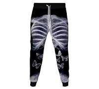 MaroYanYML Rose/Butterfly Skeleton Donne Uomini 3D Stampato Jogger Allenamento Pantalone della Tuta Casual Taglia Forte Pantaloni Lunghi