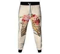 MaroYanYML Rose/Butterfly Skeleton Donne Uomini 3D Stampato Jogger Allenamento Pantalone della Tuta Casual Taglia Forte Pantaloni Lunghi