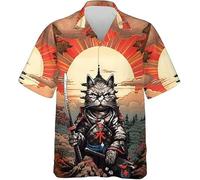 MaroYanYML Uomo Giapponese Samurai Stampa Camicia Hawaiana