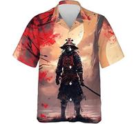 MaroYanYML Uomo Giapponese Samurai Stampa Camicia Hawaiana