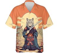 MaroYanYML Uomo Giapponese Samurai Stampa Camicia Hawaiana