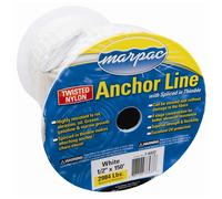 Marpac 7-6435 Contorto Nylon Ancora Linee 3/8inx150ft Bianco Forza Flessibilità