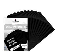 MarpaJansen Cartoncino fotografico in nero, DIN A3, 50 fogli, 300 g/m², per carte di credito e scrapbooking, certificato Blauer Engel