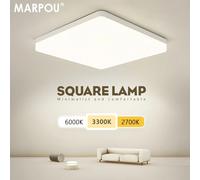 MARPOU Lampada da soffitto a LED quadrata illuminazione camera da letto Bianco neutro bianco freddo bianco caldo 48W 36W 24W 18W plafoniera a led stanza