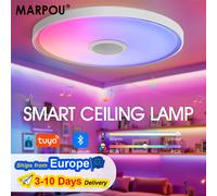 MARPOU Lampada da soffitto a LED TUYA RGB Smart Lights Lampadario musicale con telecomando per altoparlante per soggiorno interno camera da letto