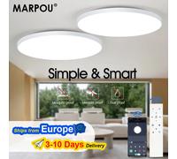 MARPOU Lampada da soffitto intelligente Plafoniere a LED di grandi dimensioni da 80 W con telecomando APP Apparecchio domestico dimmerabile per soggiorno Bagno