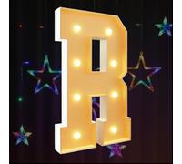Marquee - Lettere luminose R alte 122 cm, gigante, in schiuma, pre-tagliate, con cornice illuminata, per feste di compleanno, matrimoni, baby shower, decorazioni