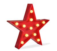 Marquee - Luce a forma di stella, in plastica, con luce LED, decorazione da parete, funzionamento a batteria, colore: Rosso