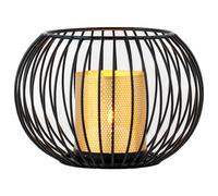 Marrakech Boho Deko Aesthetic - Portacandela a vento in filo metallico, 20 cm, grande, colore nero, portacandele Spectro come decorazione da giardino e soggiorno, decorazione da tavolo