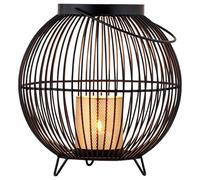 Marrakech Boho Deko Aesthetic - Portacandela a vento in metallo, 26 cm, grande, colore nero, oro, portacandele Leya come decorazione da giardino e soggiorno, decorazione da tavolo